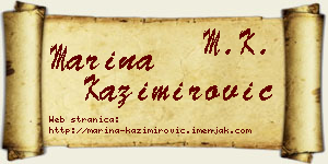 Marina Kazimirović vizit kartica